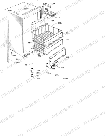 Взрыв-схема холодильника Electrolux EU1221P - Схема узла Housing 001